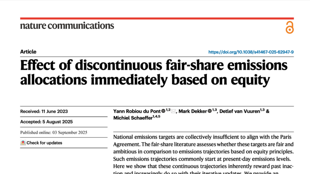 New Nature Study Illuminates Equitable Global Climate Efforts