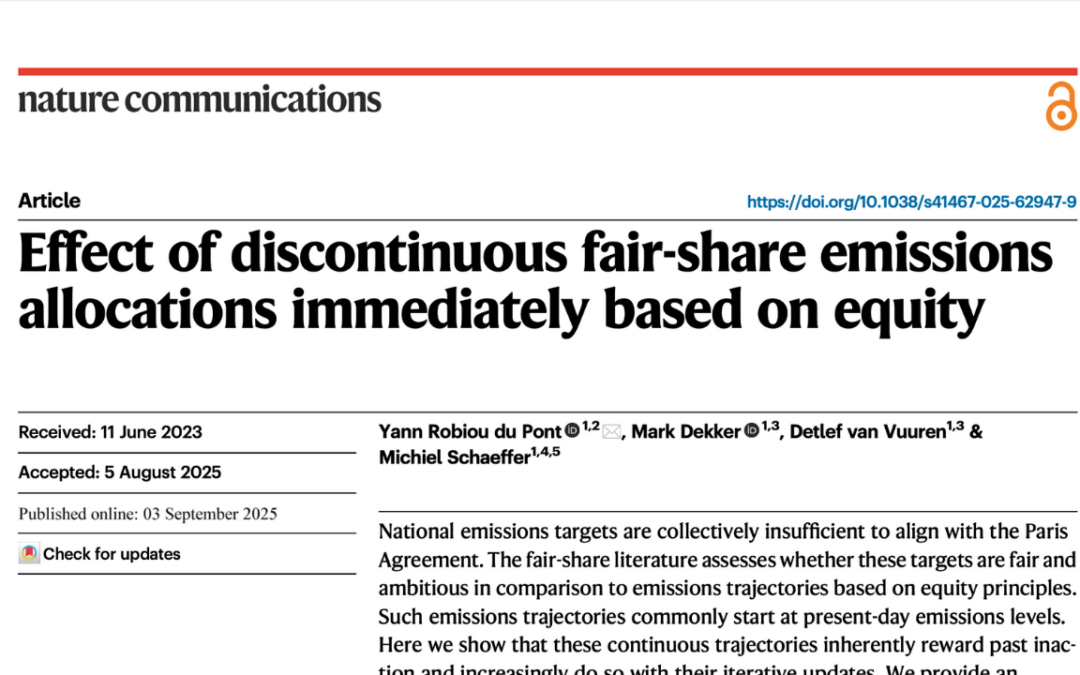 New Nature Study Illuminates Equitable Global Climate Efforts